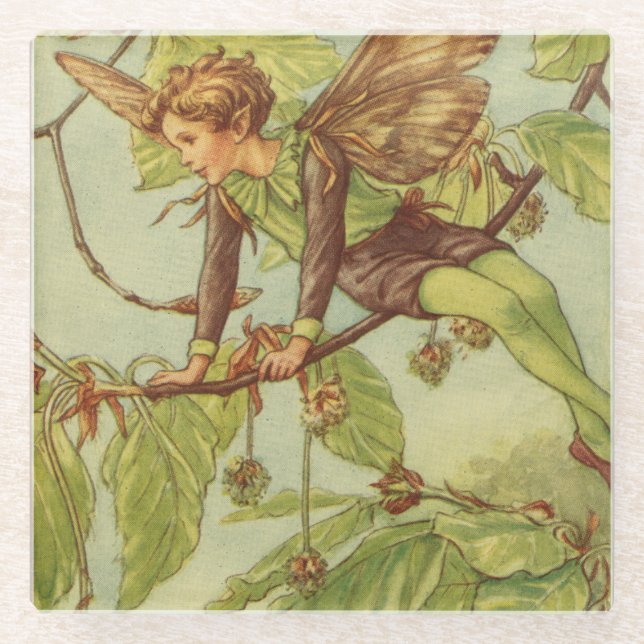 Beech Tree Fairy by Vision Studio Glass Coaster (Front)