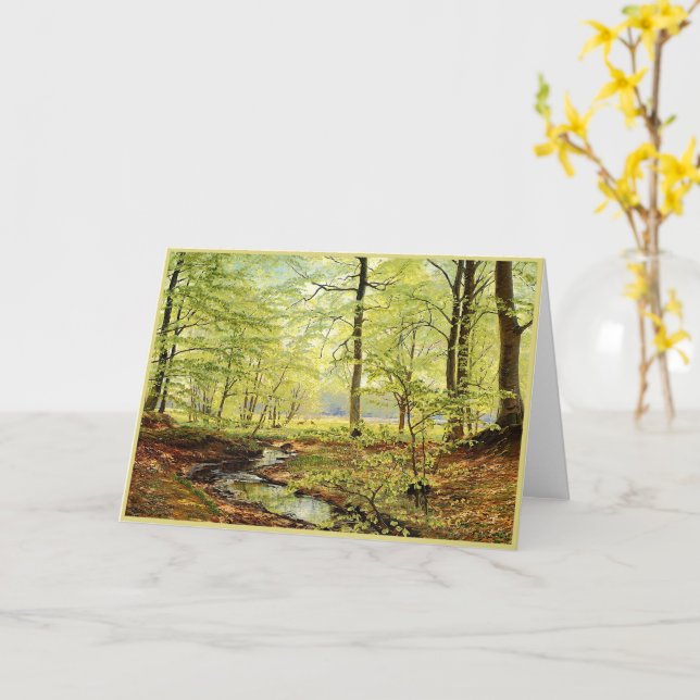 Beech trees in springtime, Christian Zacho Card (Yellow Flower)