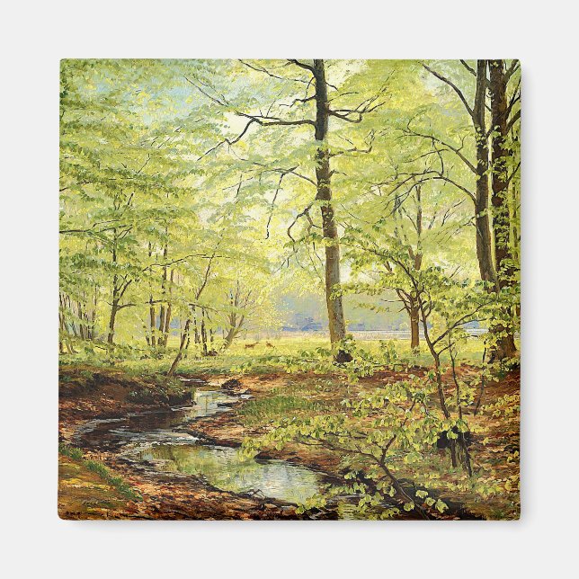 Beech trees in springtime, Christian Zacho Magnet (Front)