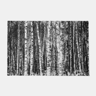 Beech Trees, White and Charcoal Grey / Grey Doormat