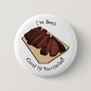 Beef brisket cartoon illustration 6 cm round badge