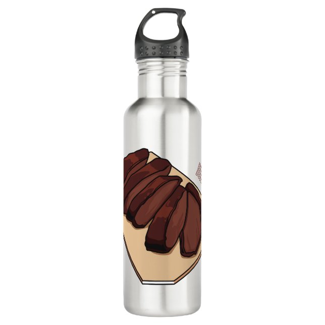 Beef brisket cartoon illustration   710 ml water bottle (Front)