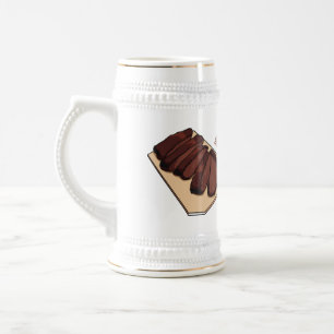 Beef brisket cartoon illustration beer stein