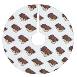 Beef brisket cartoon illustration brushed polyester tree skirt