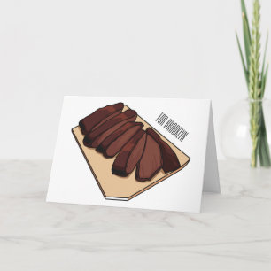 Beef brisket cartoon illustration card