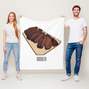 Beef brisket cartoon illustration  fleece blanket