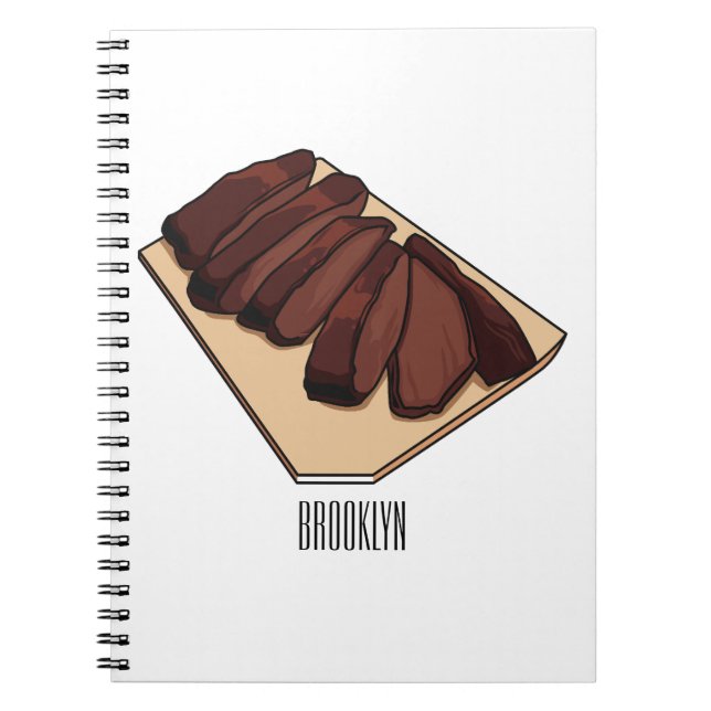 Beef brisket cartoon illustration  notebook (Front)