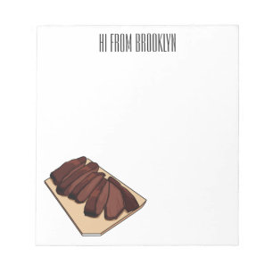 Beef brisket cartoon illustration notepad