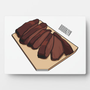 Beef brisket cartoon illustration plaque