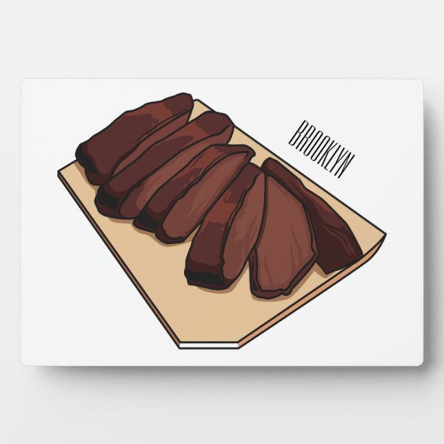 Beef brisket cartoon illustration plaque (Front)