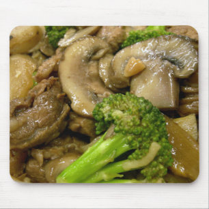 Beef, broccoli & mushroom stir fry mouse pad