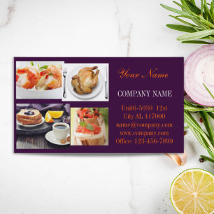 Beef burger sandwich chicken private chef catering business card