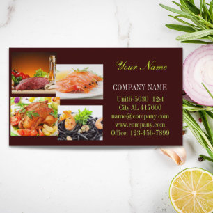Beef burger sandwich chicken private chef catering business card