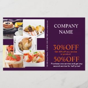 Beef burger sandwich chicken private chef catering flyer