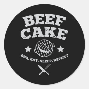 Beef Cake Bbq Classic Round Sticker
