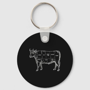 Beef Cuts Diagram Butcher Cow Bbq Meat Lover Gift Key Ring
