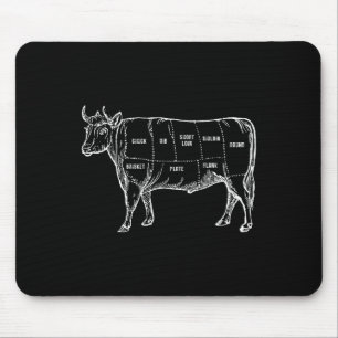 Beef Cuts Diagram Butcher Cow Bbq Meat Lover Gift  Mouse Pad