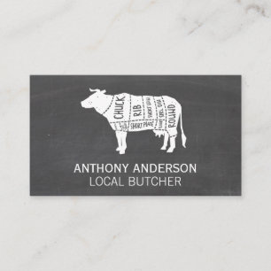Beef Diagram Beef Cut Chart Chalkboard Business Card