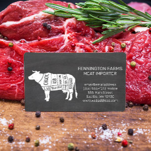Beef Diagram   Chalkboard Background Business Card