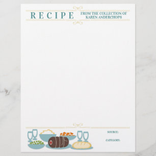 Beef dinner main dish cookbook recipe letterhead
