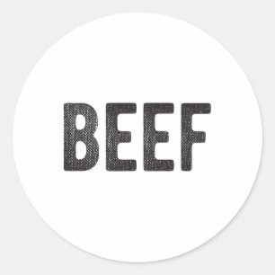 Beef Gift For Men Bbq Meat Lovers Classic Round Sticker