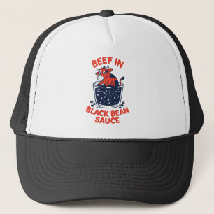 Beef in Black Bean Sauce Fun Design Trucker Hat