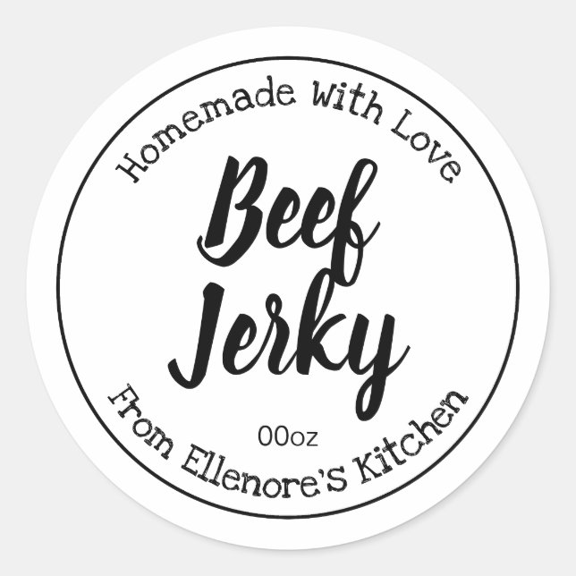 Beef Jerky Classic Round Sticker (Front)