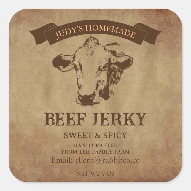 Beef Jerky Label Sticker (Front)