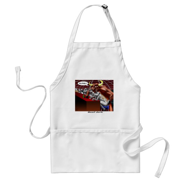 Beef Jerky Origins Funny Cow & Bull Cartoon Gifts Standard Apron (Front)