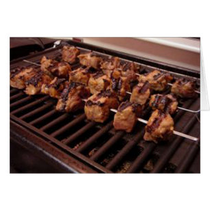Beef Kabobs on Grill Card