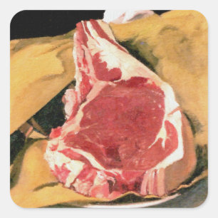 Beef Steak Vintage Art by Felix Vallotton Square Sticker