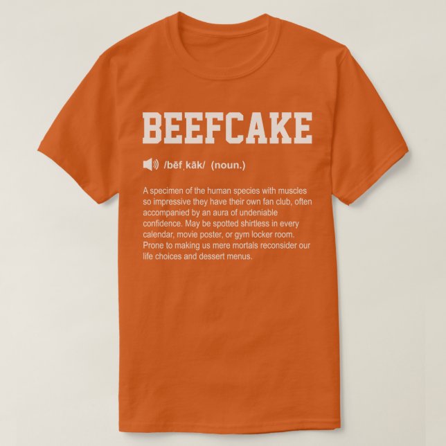 Beefcake Funny Dictionary Gym Meaning T-Shirt (Design Front)