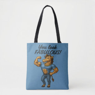 Beefcake Giraffe – Fabulous and Flexed Tote Bag