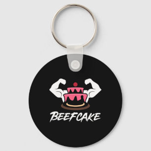 Beefcake Gym Fitness Muscle Cake Weightlifting Bod Key Ring