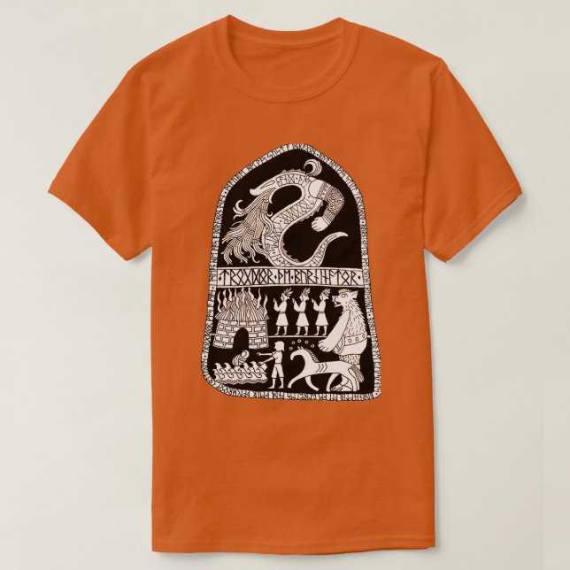 Beefy Dragon Runestone T-Shirt (Design Front)