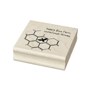 Beehive and Bee Art Stamp