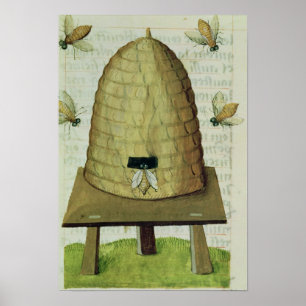 Beehive and Bees Poster