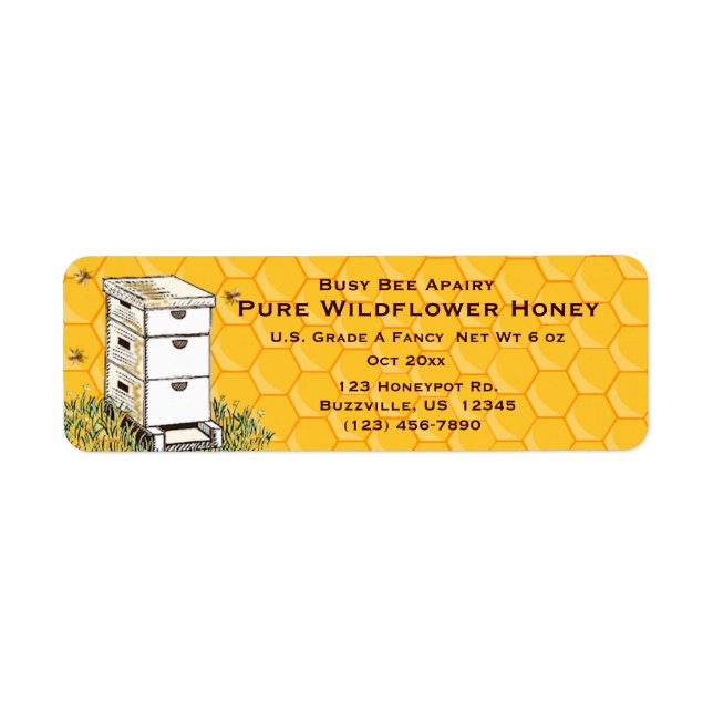 Beehive and Honeycomb Personalised Apiary Style 3 (Front)
