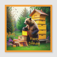 Beehive Bear Magnetic Card