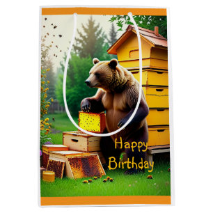 Beehive Bear Medium Gift Bag