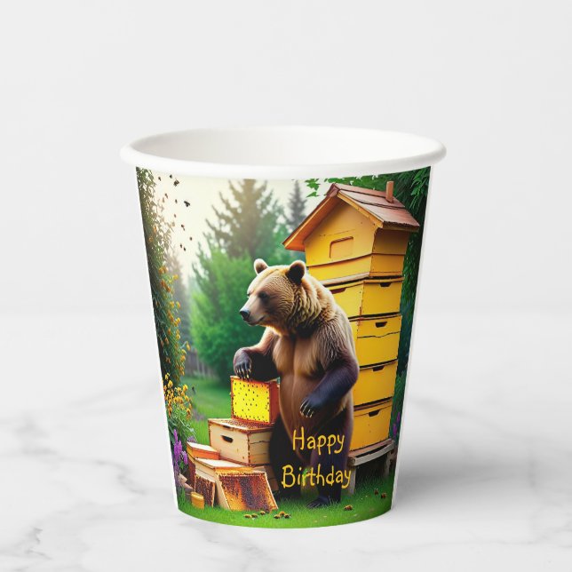 Beehive Bear Paper Cups (Front)