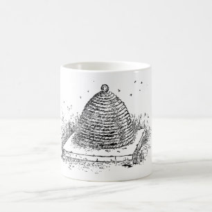 Beehive Black and White Vintage Drawing Coffee Mug