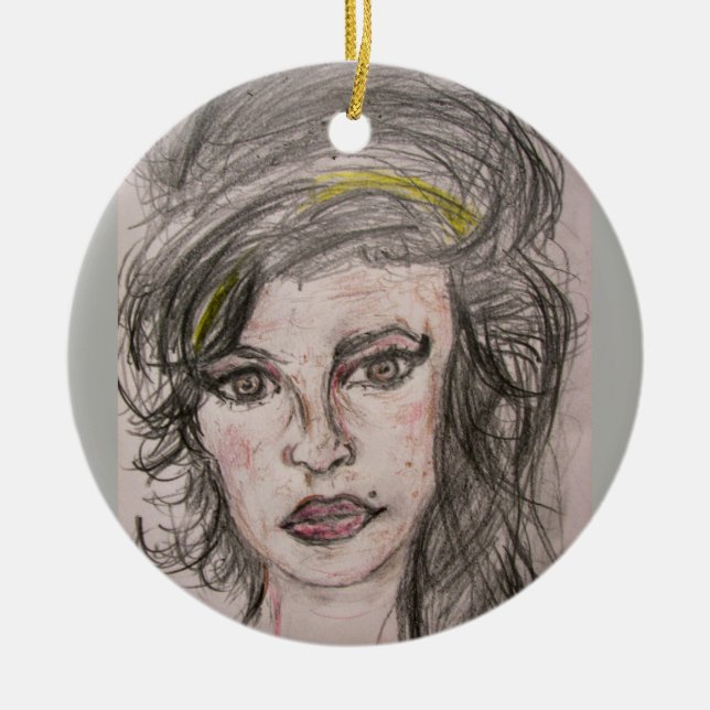 Beehive Girl Ceramic Tree Decoration (Front)