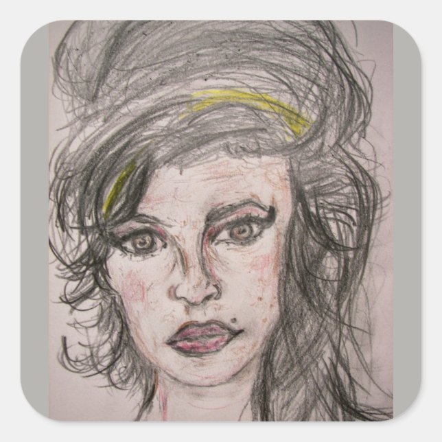 Beehive Girl Square Sticker (Front)