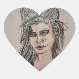 Beehive Girl Walking Heart Sticker
