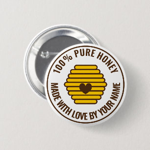Beehive honeycomb drawing button for beekeeper