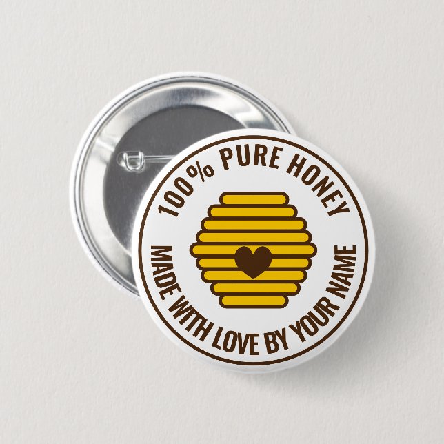 Beehive honeycomb drawing button for beekeeper (Front & Back)