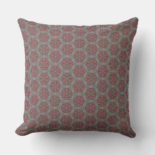 Beehive In Red Circle Design Throw Pillow