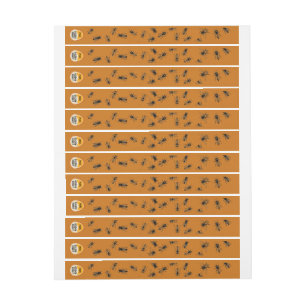 Beehive Tamper-proof Security Seal Amber Wrap Around Label