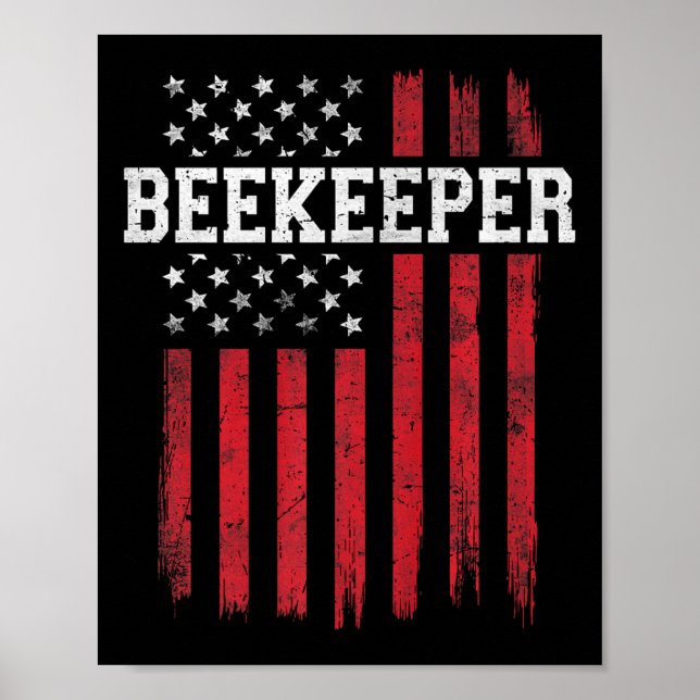 Beekeeper American Flag Usa Patriot Patriotic  Poster (Front)